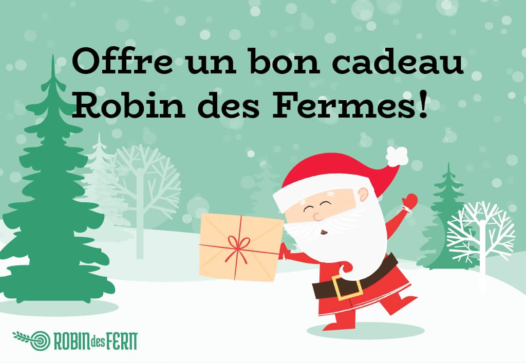 Un bon cadeau représentant un père noël dans la neige